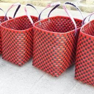 Handwoven Kottan Baskets in sparkling rainbow colours from Chettinad